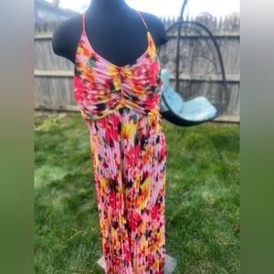 Colorful sundress with soft pleats